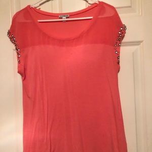 Coral blouse top